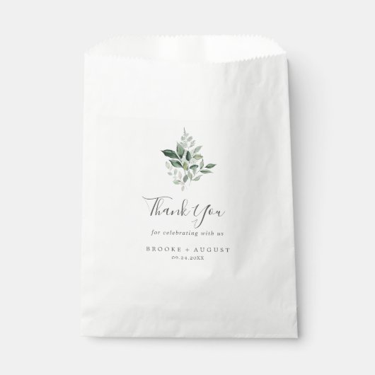 Sachets En Papier Mariage de Merci Emerald Greenery (Devant)