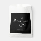 Sachets En Papier Mariage de Merci noir et blanc chic (Devant)