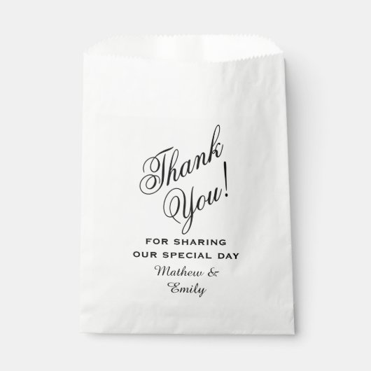 Sachets En Papier Mariage de Merci personnalisé (Devant)
