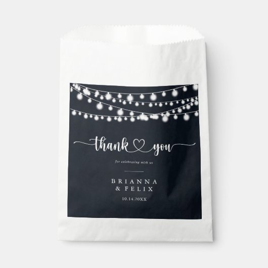 Sachets En Papier Mariage de Merci Rustique (Devant)