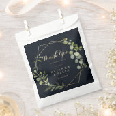 Sachets En Papier Mariage de Merci vert bleu or géométrique (Coupé)