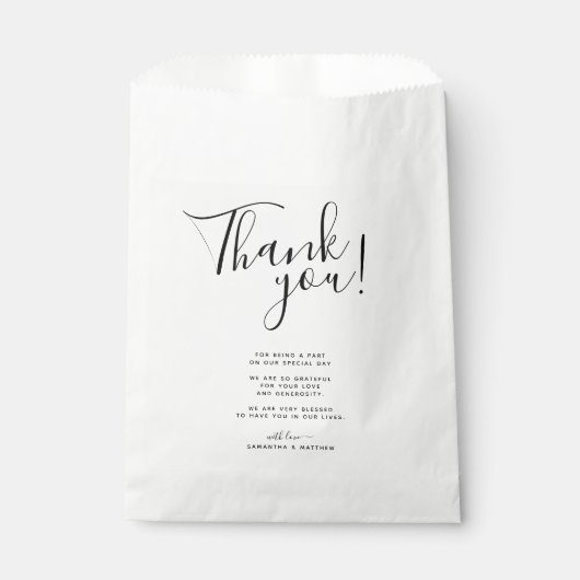 Sachets En Papier Mariage de message Merci (Devant)