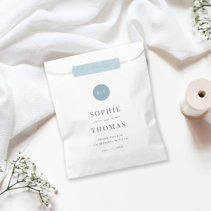 Sachets En Papier Mariage de monogramme arrondi de couleur classique