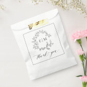 Sachets En Papier Mariage de monogramme blanc moderne (Scellé)