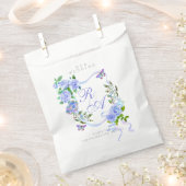Sachets En Papier Mariage de monogramme de ruban bleu (Coupé)