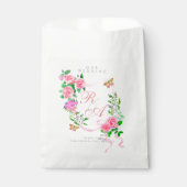 Sachets En Papier Mariage de monogramme de ruban rose (Devant)