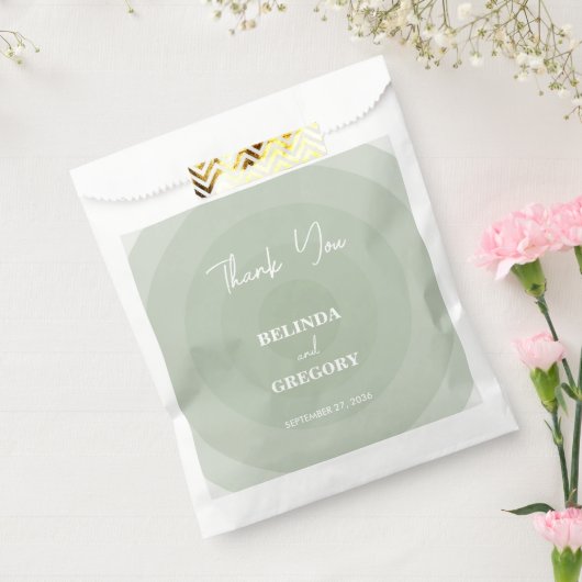 Sachets En Papier Mariage de monogramme moderne Sage Green (Scellé)