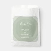 Sachets En Papier Mariage de monogramme moderne Sage Green (Devant)