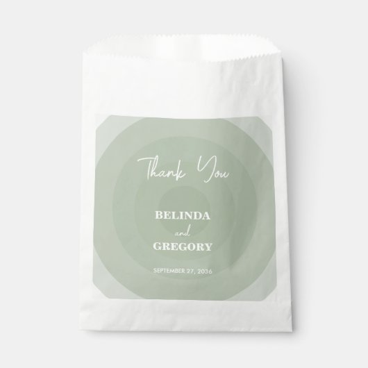 Sachets En Papier Mariage de monogramme moderne Sage Green (Devant)