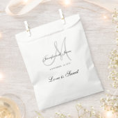 Sachets En Papier Mariage de monogramme noir blanc gris (Coupé)