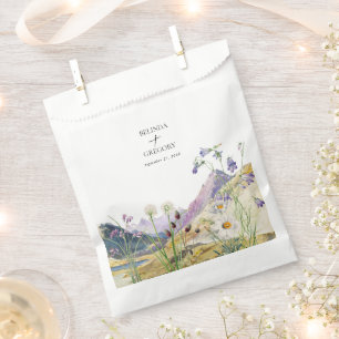 Sachets En Papier Mariage de montagne Rustique Fleur sauvage aquarel