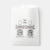 Sachets En Papier Mariage de moto de deux mariées sur mesure (Devant)