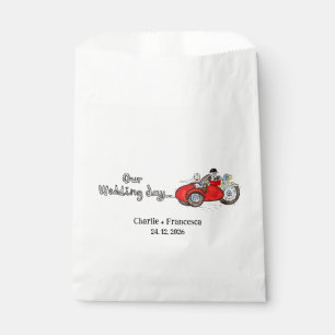 Sachets En Papier Mariage de moto et side-car de mariés