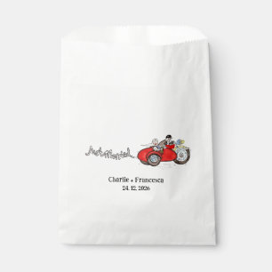 Sachets En Papier Mariage de moto et side-car de mariés