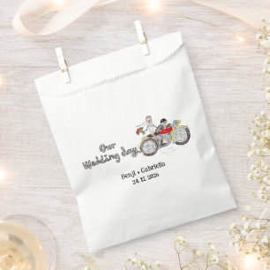 Sachets En Papier Mariage de Motocycliste Mariée et Marié