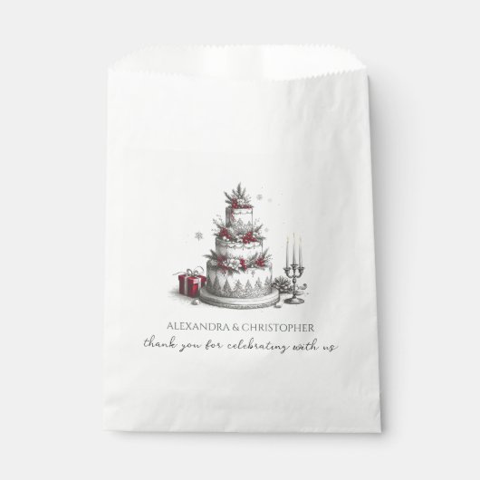 Sachets En Papier Mariage de Noël (Devant)