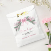 Sachets En Papier Mariage de Noël avec Ruban Rose (Scellé)