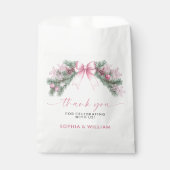 Sachets En Papier Mariage de Noël avec Ruban Rose (Devant)
