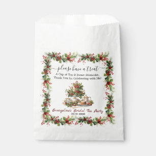 Sachets En Papier Mariage de Noël Bain de douche houx Thé Temps fête