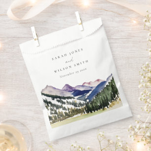 Sachets En Papier Mariage de paysage de la montagne des neiges roche