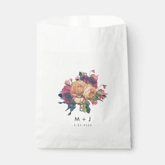 Sachets En Papier Mariage de pied botanique Rose antique (Devant)