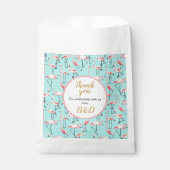 Sachets En Papier Mariage de plage moderne Flamant rose bleu rose (Devant)