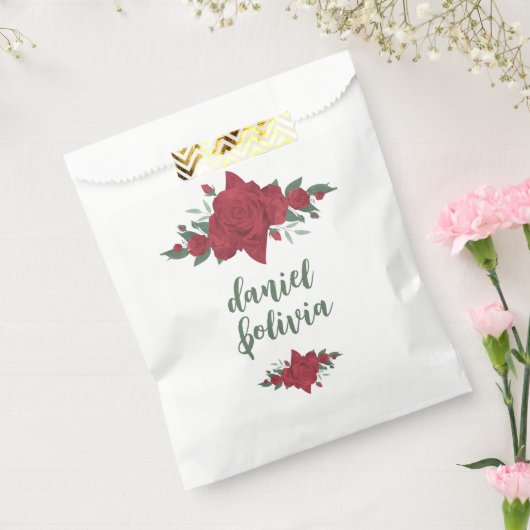 Sachets En Papier Mariage de Red Roses Boho (Scellé)