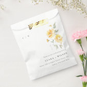 Sachets En Papier Mariage de Rose à aquarelle jaune vert (Scellé)