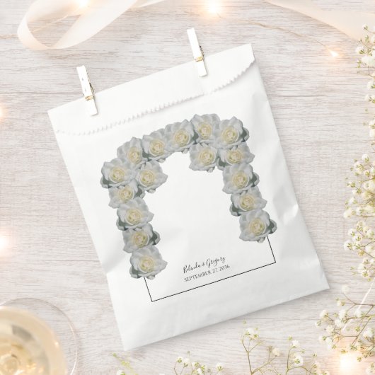 Sachets En Papier Mariage de Roses blanches (Coupé)