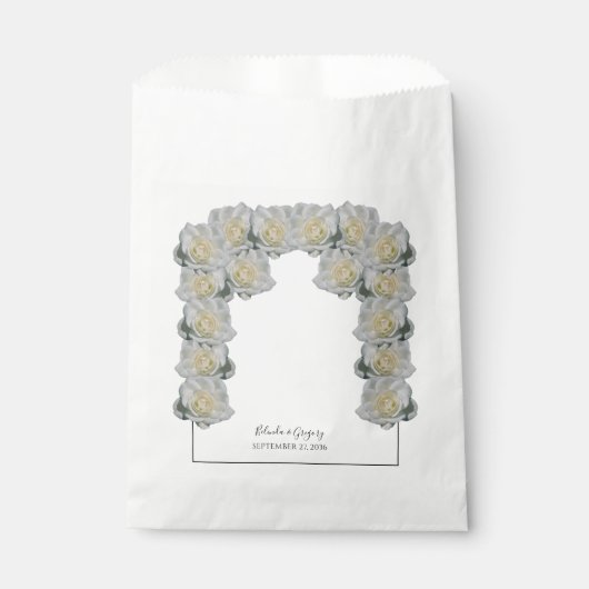 Sachets En Papier Mariage de Roses blanches (Devant)