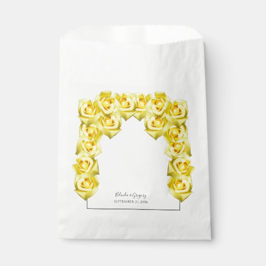 Sachets En Papier Mariage de roses jaunes (Devant)