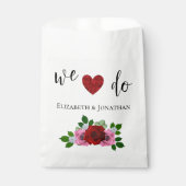 Sachets En Papier Mariage de roses rouges et roses (Devant)
