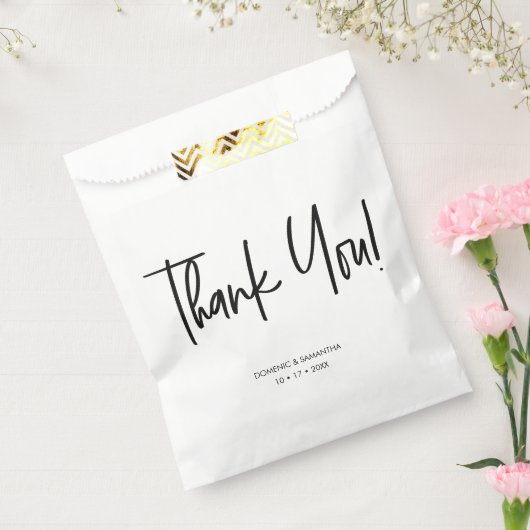 Sachets En Papier Mariage de script de Merci chic personnalisé (Scellé)