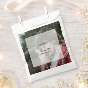Sachets En Papier Mariage de script de superposition photo simple et