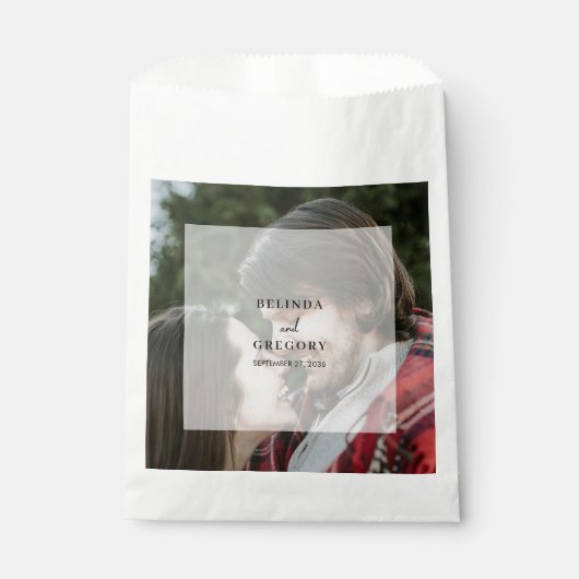 Sachets En Papier Mariage de script de superposition photo simple et (Devant)
