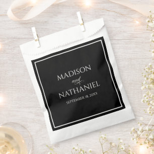 Sachets En Papier Mariage de script élégant minimaliste classique