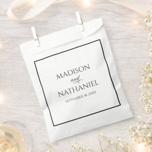 Sachets En Papier Mariage de script élégant minimaliste classique
