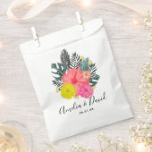 Sachets En Papier Mariage de script Hawaii à main tropicale (Coupé)