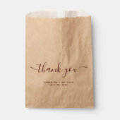Sachets En Papier Mariage de script Merci Bourgogne (Devant)