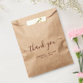Sachets En Papier Mariage de script Merci Bourgogne (Scellé)