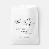 Sachets En Papier Mariage de script moderne "La nuit d'avant" (Devant)