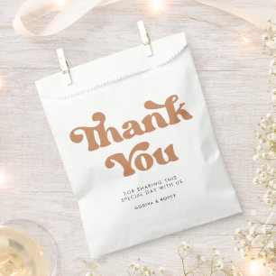 Sachets En Papier Mariage de sucre Brown rétro élégant