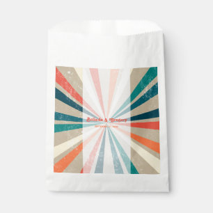 Sachets En Papier Mariage de Sunburst Arc-en-ciel coloré rétro