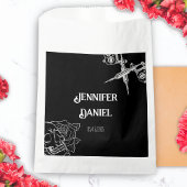 Sachets En Papier Mariage de tatouage de crâne noir et blanc