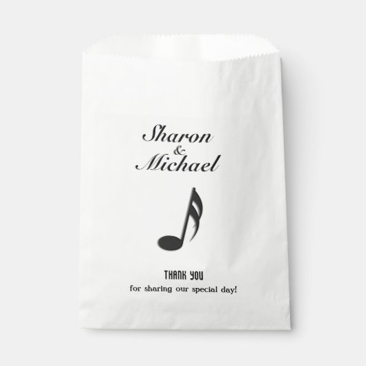 Sachets En Papier Mariage de thème musical (Devant)