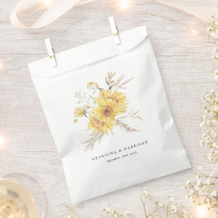 Sachets En Papier Mariage de tournesol fin été