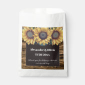 Sachets En Papier Mariage de tournesol rustique (Devant)
