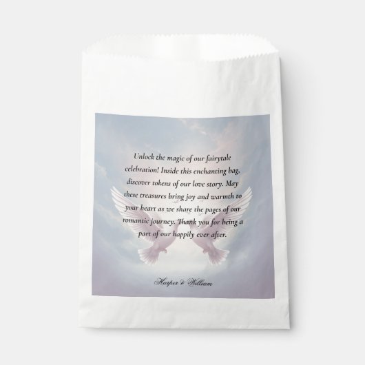 Sachets En Papier Mariage de tourterelles de Fairytale (Devant)