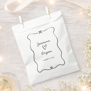 Sachets En Papier Mariage de trame de fond de coeur minimaliste Scri