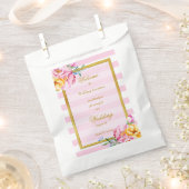 Sachets En Papier Mariage de trame dorée à rayures roses (Coupé)
